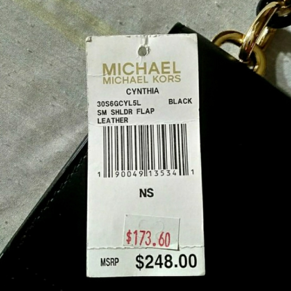 Michael Kors Cynthia Black Leather Small Handbag - Picture 4 of 5